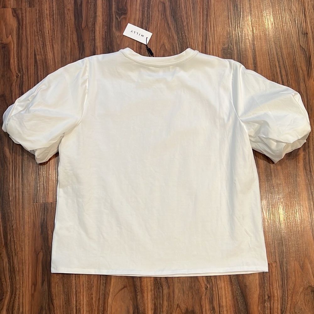 Milly Monica Jersey Poplin Combo Tee - Picture 12 of 14